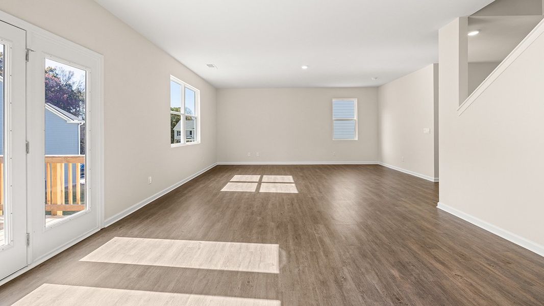 Representative unfurnished interior of a home built from the FLORA by D.R. Horton in Thompson Ridge, Dallas (Image 14). Representative unfurnished interior of a home built from the FLORA by D.R. Horton in Thompson Ridge, Dallas (Image 14).