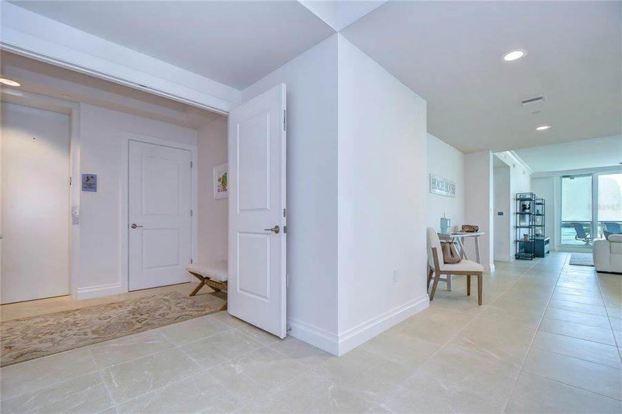 Double door entrance into condo