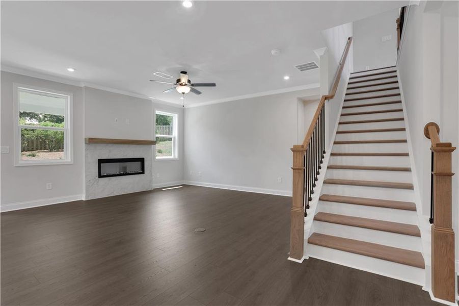 Spacious, unfurnished interior of a new home in The Paddocks at Doc Hughes, Buford (Image 22). Spacious, unfurnished interior of a new home in The Paddocks at Doc Hughes, Buford (Image 22).
