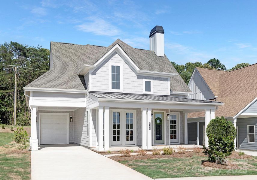 Front exterior of a new home in Lakeside Pointe, Sherrills Ford, NC, highlighting curb appeal (Image 1).