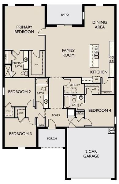 2D floor plan layout of this home in Mt. Tabor Ridge, Dallas, GA (Image 4).