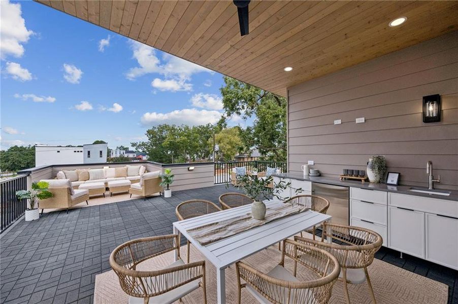 Exterior details and patio area of a home in , Atlanta (Image 29).