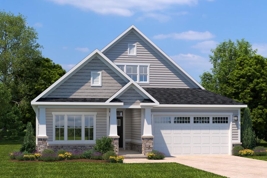 Front exterior of a new home in Cainhoy Preserve, Huger, SC, highlighting curb appeal (Image 1). Front exterior of a new home in Cainhoy Preserve, Huger, SC, highlighting curb appeal (Image 1).