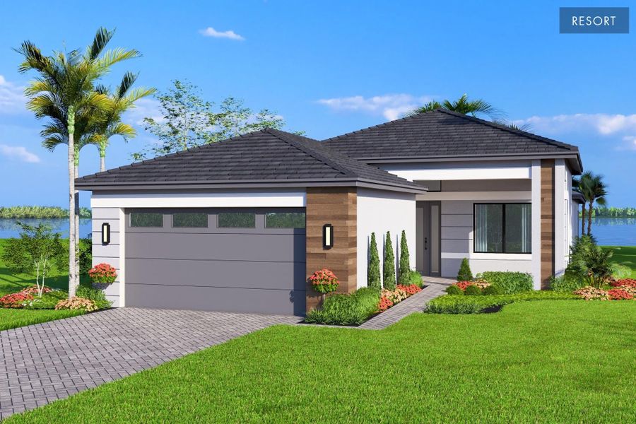 Representative exterior photo of a completed home built from the Monacello II by GL Homes in Valencia Vista at Riverland, Port St. Lucie, FL (Image 2). Representative exterior photo of a completed home built from the Monacello II by GL Homes in Valencia Vista at Riverland, Port St. Lucie, FL (Image 2).
