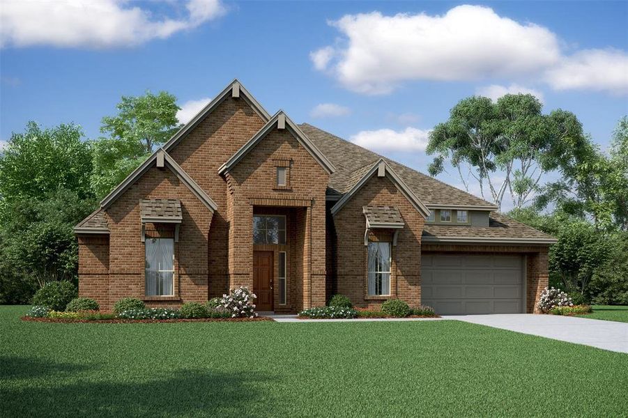 Stunning Elaine design by K. Hovnanian Homes in elevation A built in Tejas Landing. (*Artist rendering used for illustration purposes only.)