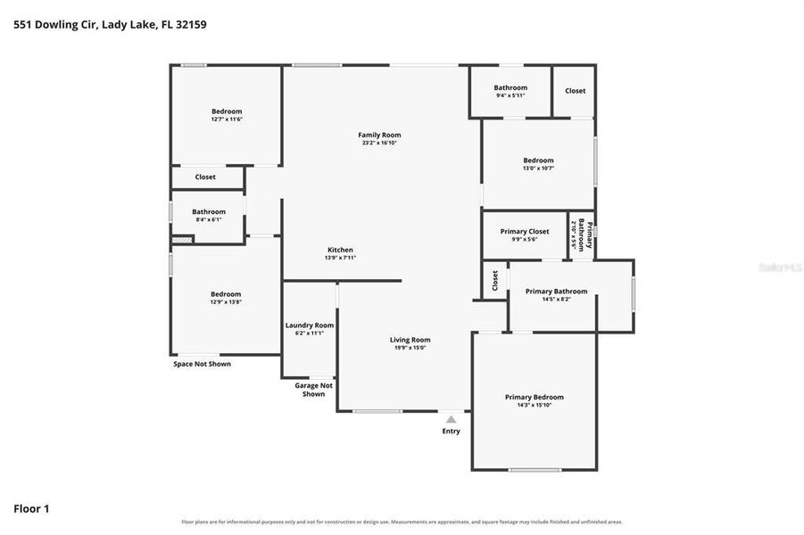 2D floor plan layout of this home in , Lady Lake, FL (Image 5). 2D floor plan layout of this home in , Lady Lake, FL (Image 5).