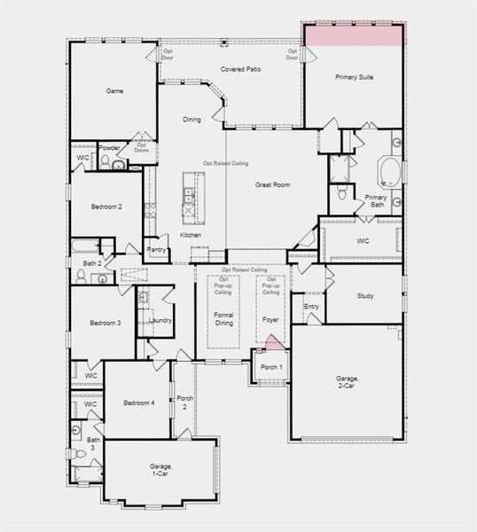 Structural options added include: extended primary suite, 42 inch door at front entry.