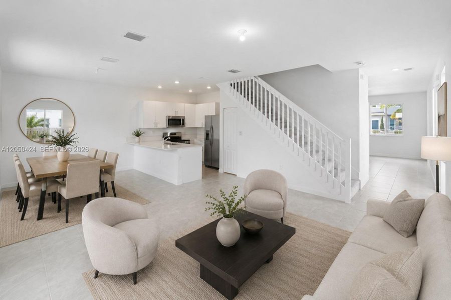 Furnished interior view inside a new home in , Homestead (Image 8). Furnished interior view inside a new home in , Homestead (Image 8).