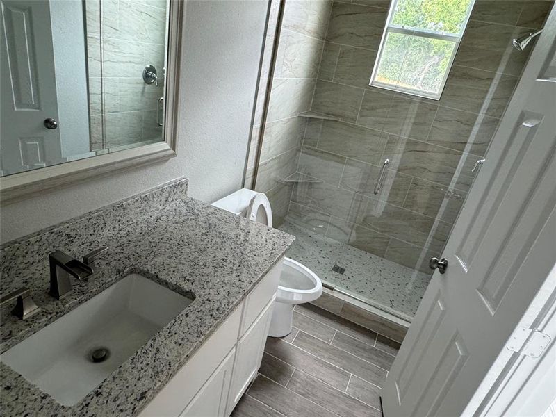 Master bathroom with standing shower