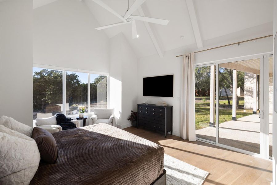 Primary Bedroom has access to the Back Covered Patio