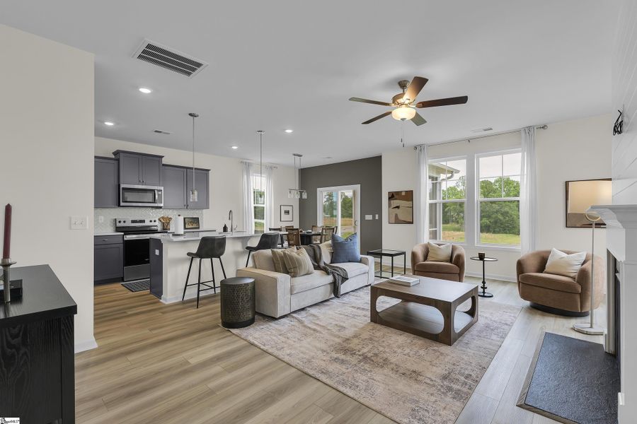 Furnished interior view inside a new home in Halton Oaks, Spartanburg (Image 8). Furnished interior view inside a new home in Halton Oaks, Spartanburg (Image 8).