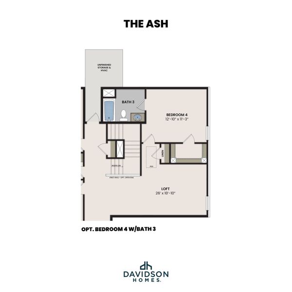 2D floor plan layout for the The Ash M by Davidson Homes LLC in Parks at Foster Crossing, Anna, TX (Image 20).