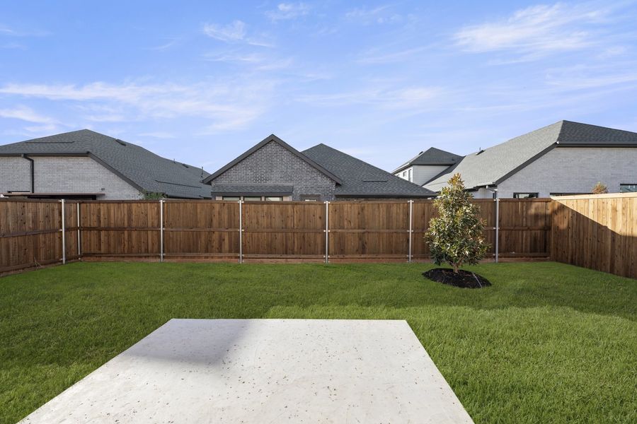 Exterior details and patio area of a home in Willow Grove Single-Family Homes, Melissa (Image 27).