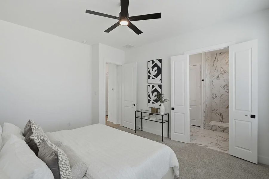 Furnished interior view inside a new home in Centero at Stone Oak, San Antonio (Image 25).