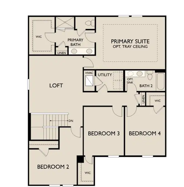 2D floor plan layout for the Teton by Ashton Woods in Oakfield Trails Signature, Parrish, FL (Image 3).