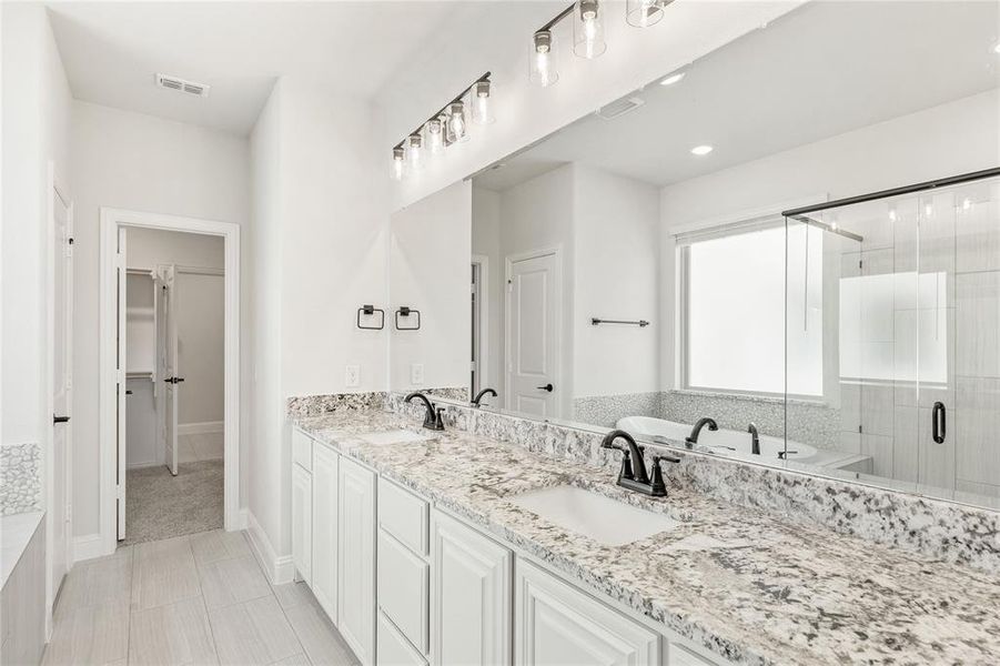 Furnished interior view inside a new home in Chaparral Park, Oak Point (Image 12). Furnished interior view inside a new home in Chaparral Park, Oak Point (Image 12).