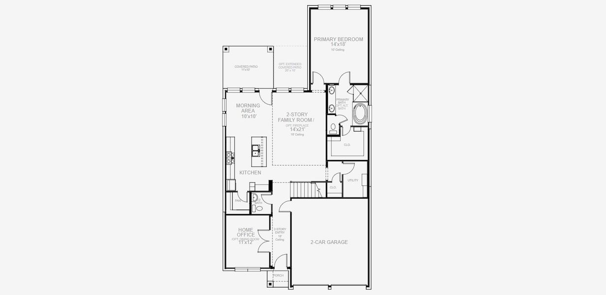 2D floor plan layout for the 2442W by Perry Homes in Trinity Falls 45', McKinney, TX (Image 4). 2D floor plan layout for the 2442W by Perry Homes in Trinity Falls 45', McKinney, TX (Image 4).