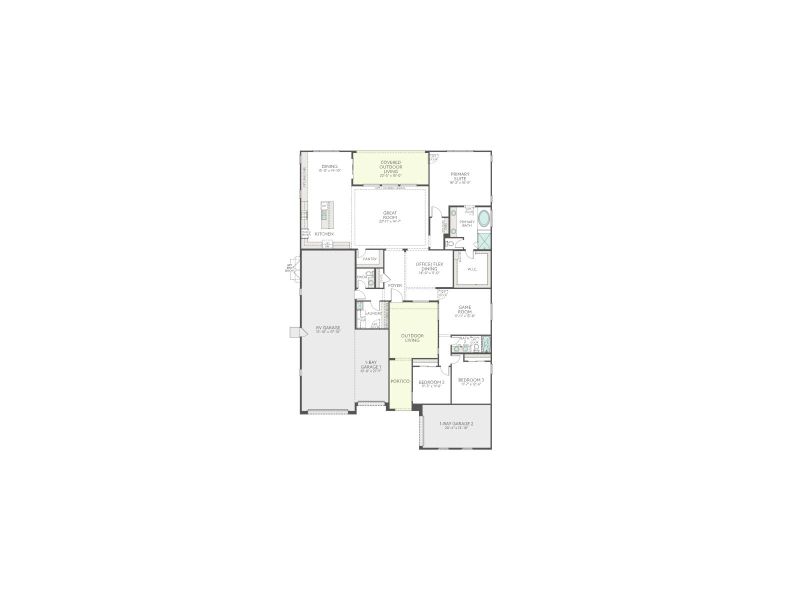 2D floor plan layout for the Iris Plan 60-1 by Tri Pointe Homes in Abel Ranch, Goodyear, AZ (Image 4).