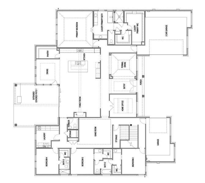 2D floor plan layout of this home in Leander Estates, Leander, TX (Image 2). 2D floor plan layout of this home in Leander Estates, Leander, TX (Image 2).