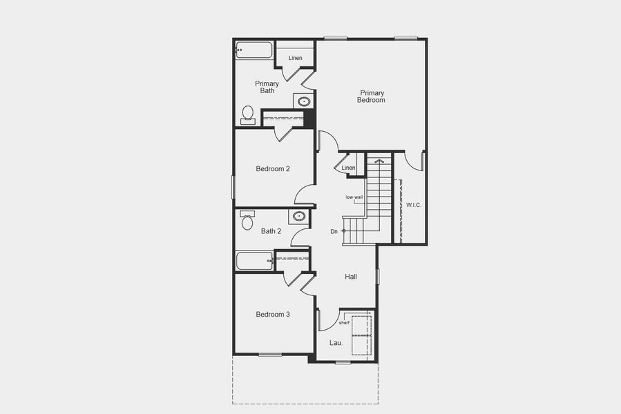 2D floor plan layout for the Plan 1529 by KB Home in Medina Crossing - Villa Collection, Von Ormy, TX (Image 3).