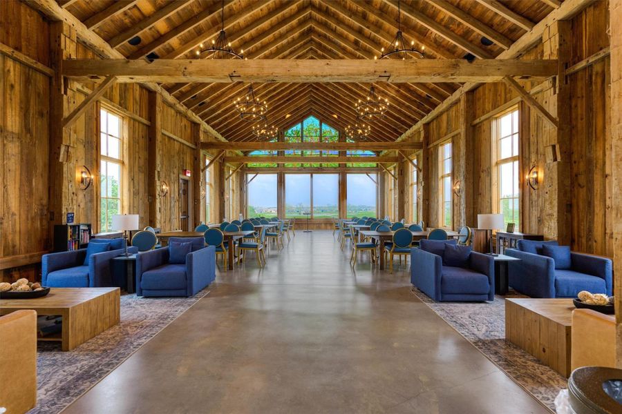 The inside of the chapel has reclaimed oak beams and stained glass. A beautiful setting for celebrations.