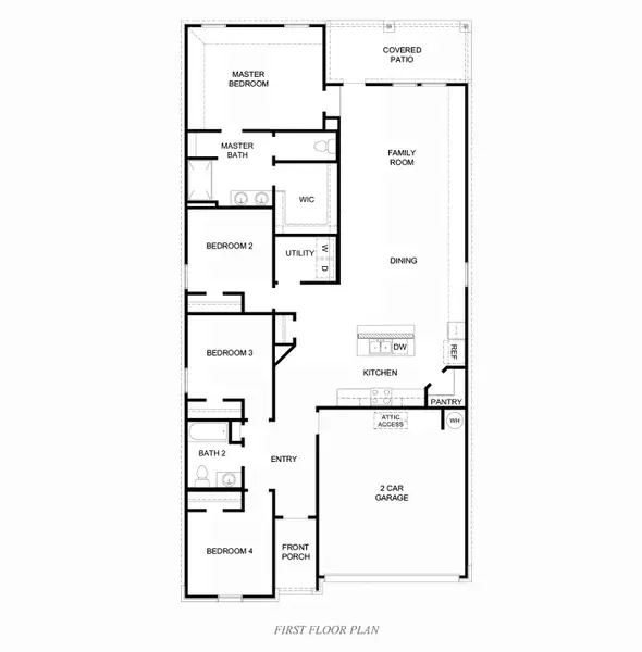 2D floor plan layout of this home in Tamarron, Fulshear, TX (Image 2).