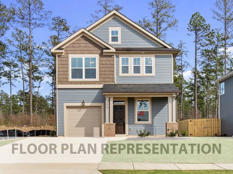 Front Exterior Floorplan Representation Photo Elevation C | The 1580 Plan