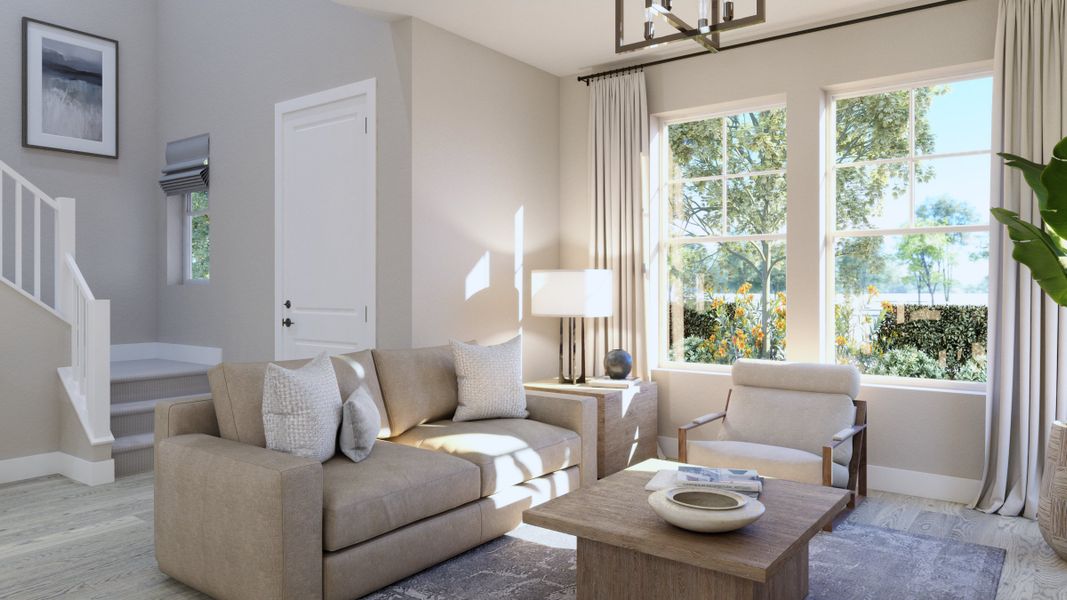 Representative furnished interior of a home built from the Overlook by Risewell Homes in Cypress Bluff, Groveland (Image 10).