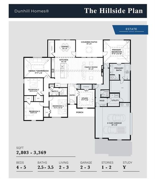 2D floor plan layout of this home in Tuscan Estates, Waxahachie, TX (Image 4).