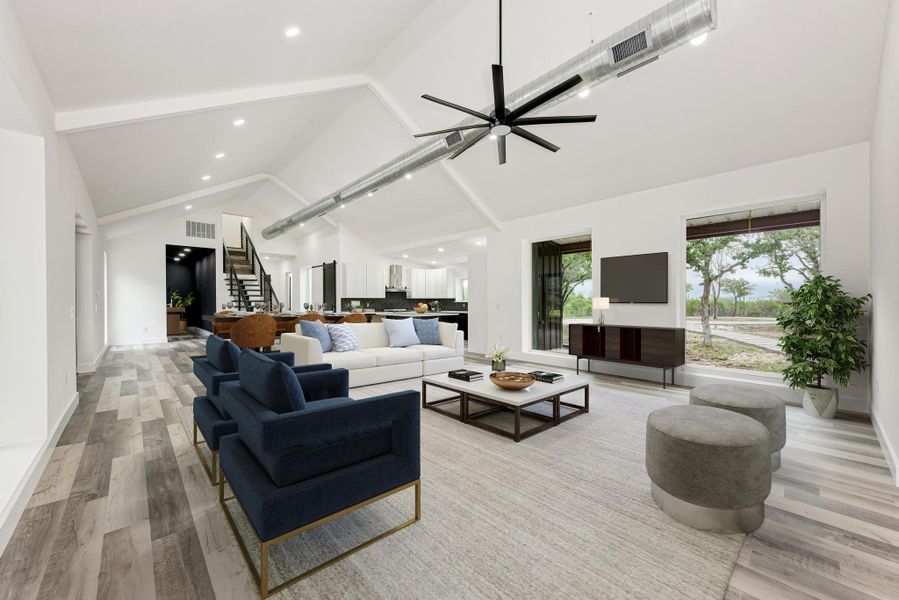 Virtually staged main house living room