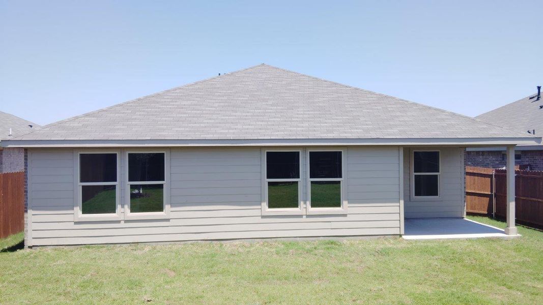 Exterior details and patio area of a home in Rosewood at Beltmill, Fort Worth (Image 2).
