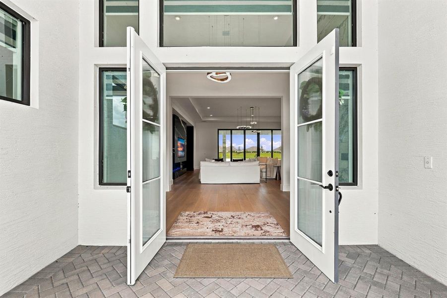 Grand Double-Door Entry with Lake View Grand Double-Door Entry with Lake View