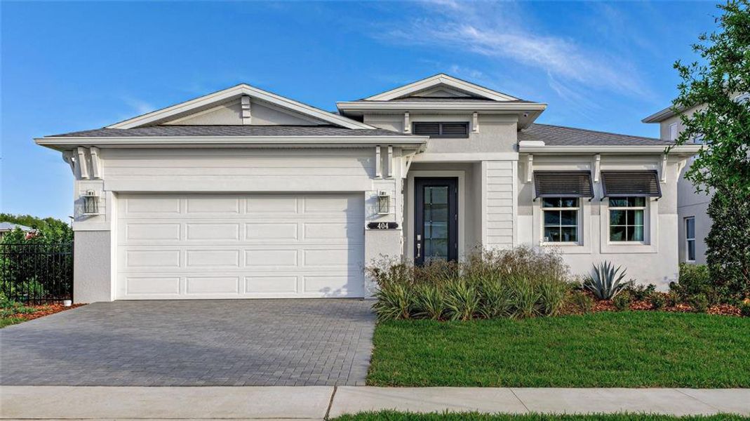 Front exterior of a new home in , Lady Lake, FL, highlighting curb appeal (Image 2). Front exterior of a new home in , Lady Lake, FL, highlighting curb appeal (Image 2).
