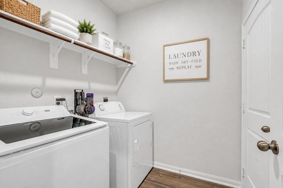 Laundry room with garage access