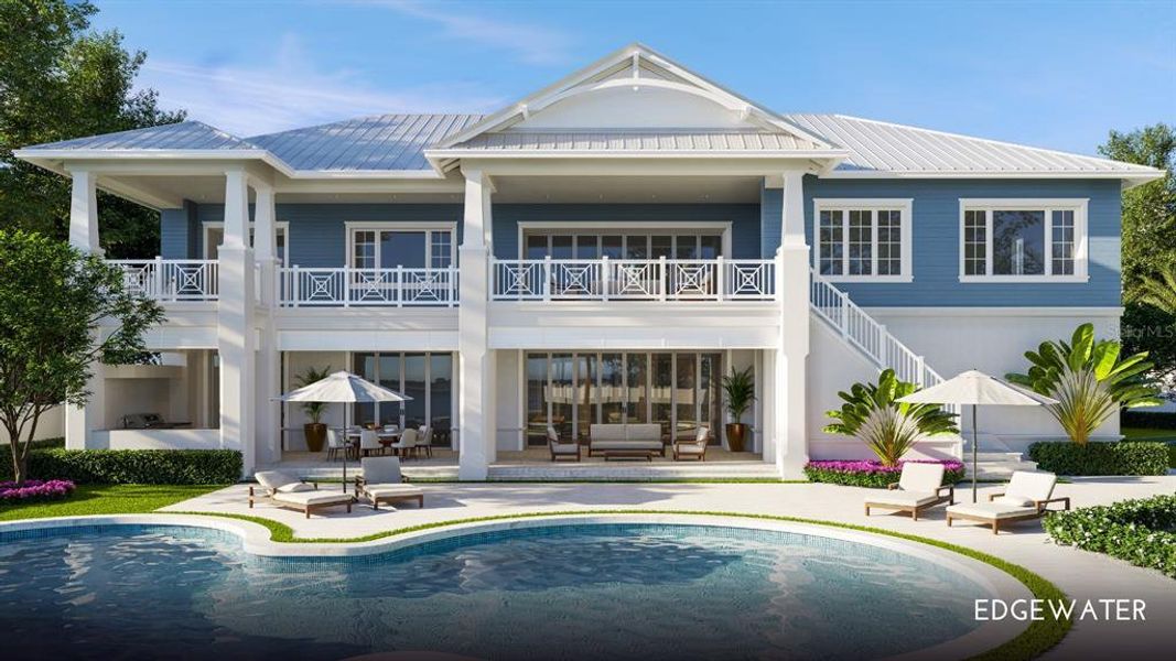 Front exterior of a new home in , Belleair Shore, FL, highlighting curb appeal (Image 9). Front exterior of a new home in , Belleair Shore, FL, highlighting curb appeal (Image 9).