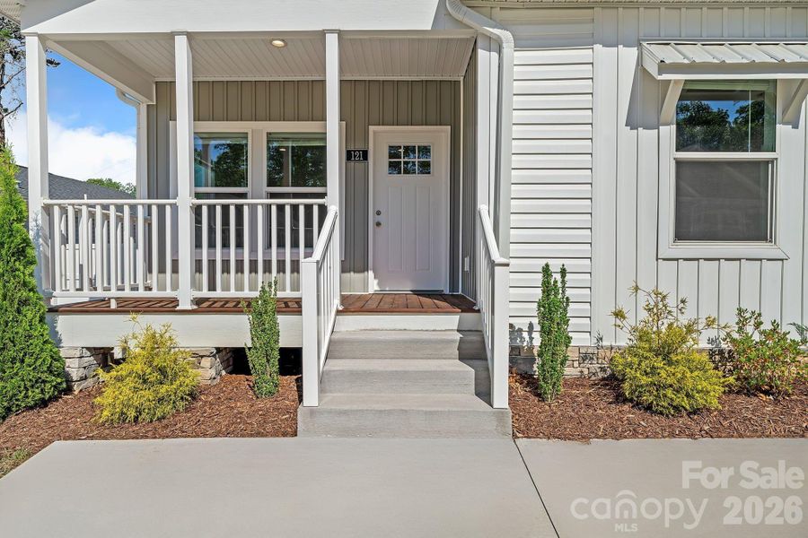 Exterior details and patio area of a home in , Asheville (Image 20).
