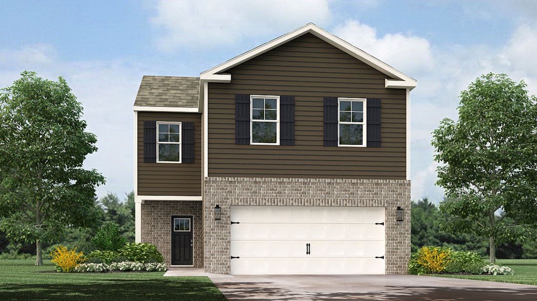 Front exterior of a new home in Price's Point, Knoxville, TN, highlighting curb appeal (Image 1). Front exterior of a new home in Price's Point, Knoxville, TN, highlighting curb appeal (Image 1).