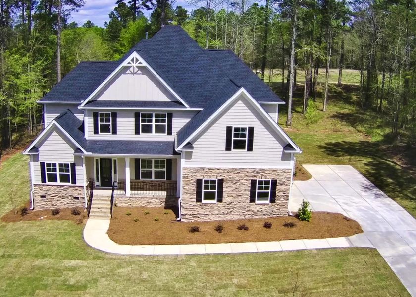 Representative exterior photo of a completed home built from the Berkeley by Hurricane Builders in Mount Vintage, North Augusta, SC (Image 26).