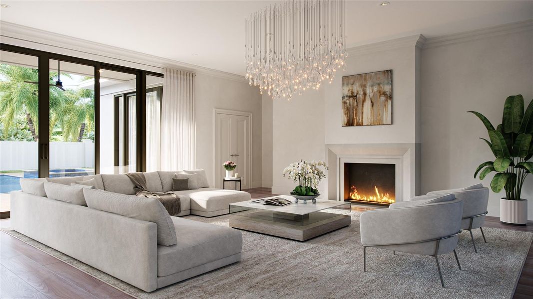 Furnished interior view inside a new home in , Delray Beach (Image 7). Furnished interior view inside a new home in , Delray Beach (Image 7).