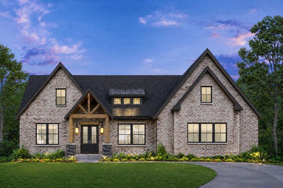 Front exterior of a new home in , Mont Belvieu, TX, highlighting curb appeal (Image 1). Front exterior of a new home in , Mont Belvieu, TX, highlighting curb appeal (Image 1).