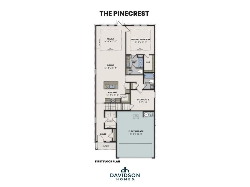 2D floor plan layout for the The Pinecrest A by Davidson Homes LLC in Morgan Meadows, San Antonio, TX (Image 3). 2D floor plan layout for the The Pinecrest A by Davidson Homes LLC in Morgan Meadows, San Antonio, TX (Image 3).