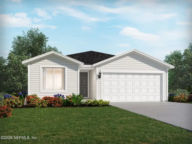 Front exterior of a new home in Kings Preserve, Jacksonville, FL, highlighting curb appeal (Image 1). Front exterior of a new home in Kings Preserve, Jacksonville, FL, highlighting curb appeal (Image 1).