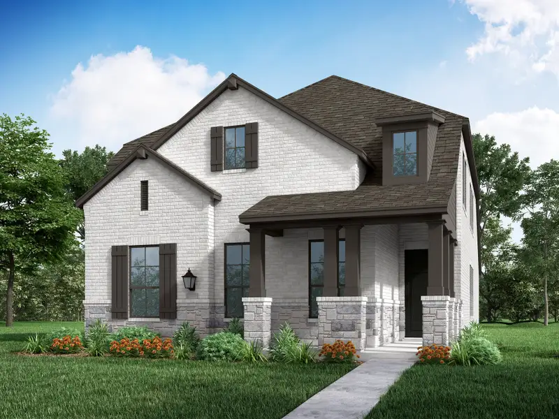 Representative exterior photo of a completed home built from the Kimberley by Highland Homes in Trinity Falls: Artisan Series - 40ft lots, McKinney, TX (Image 2).