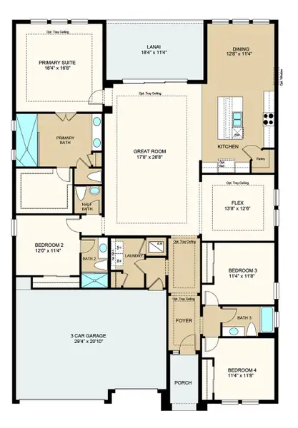 2D floor plan layout of this home in Center Lake Ranch Community Group Page, St. Cloud, FL (Image 3).