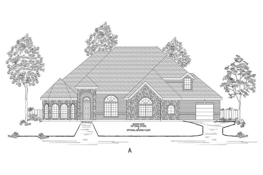Representative rendering of the exterior for the Worthington FS by First Texas Homes (Image 2). Representative rendering of the exterior for the Worthington FS by First Texas Homes (Image 2).