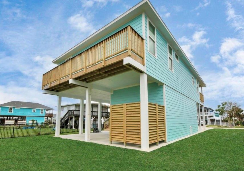 Exterior details and patio area of a home in , Galveston (Image 26).