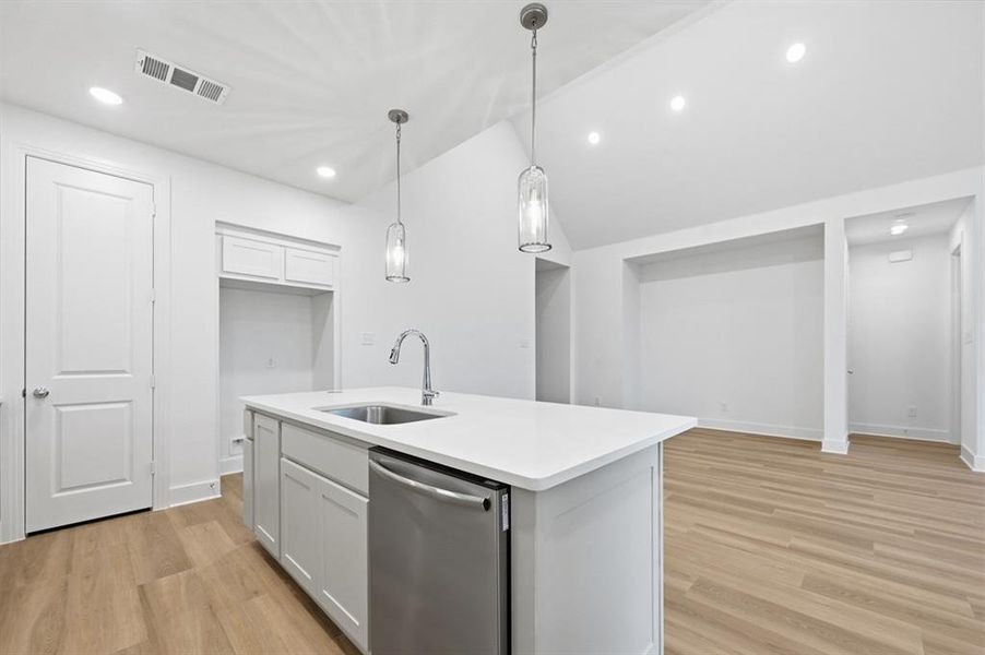 Furnished interior view inside a new home in Waterscape: 50ft. lots, Royse City (Image 5).