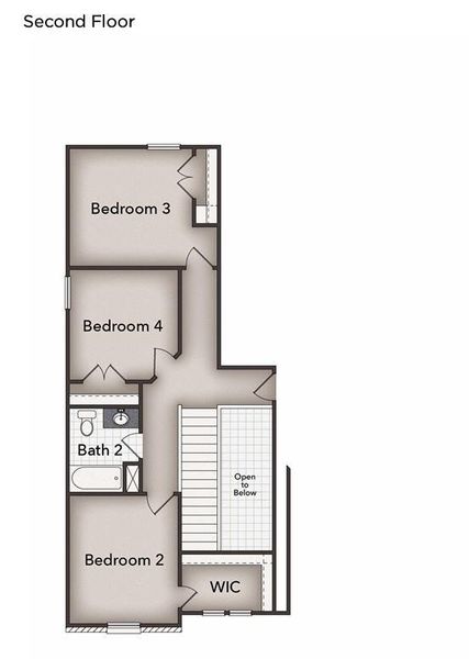 2D floor plan layout of this home in Grand Magnolia, Waller, TX (Image 3).