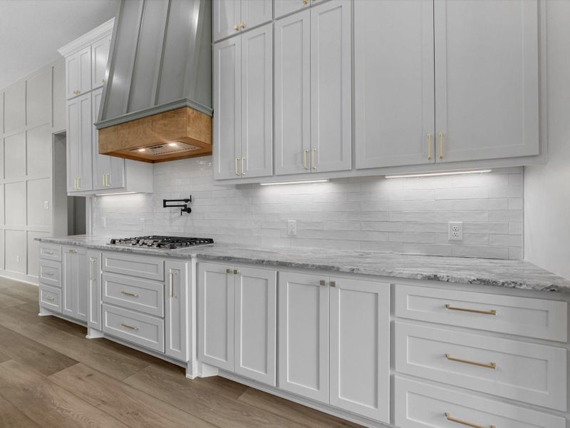 Custom cabinets for lots of storage options.