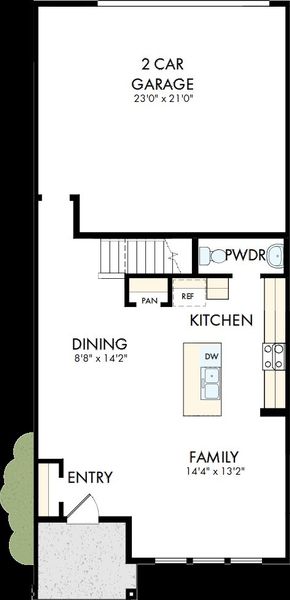 2D floor plan layout of this home in Westerly Park at Wildlight - Courtyard Collection, Yulee, FL (Image 2). 2D floor plan layout of this home in Westerly Park at Wildlight - Courtyard Collection, Yulee, FL (Image 2).